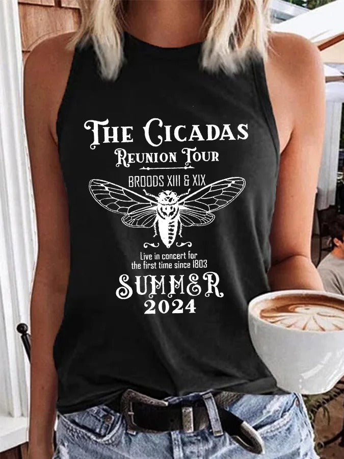 Women's The Cicadas U.S. Reunion Tour Summer2024 Printed Vest