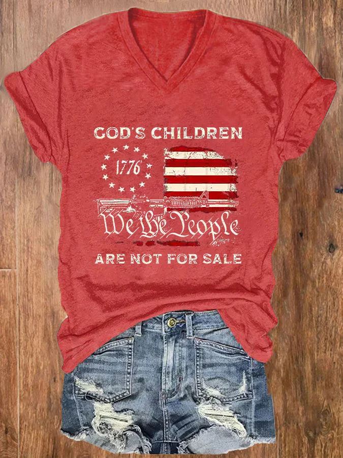 T-shirt imprimé « We The People » pour la fête de l'indépendance des femmes