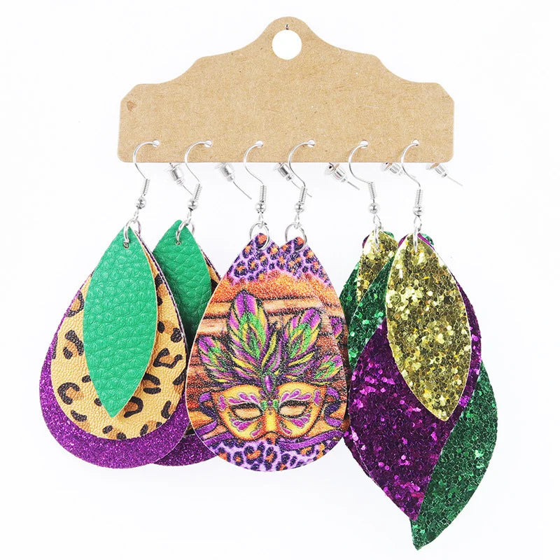 Mardi Gras Earrings Set