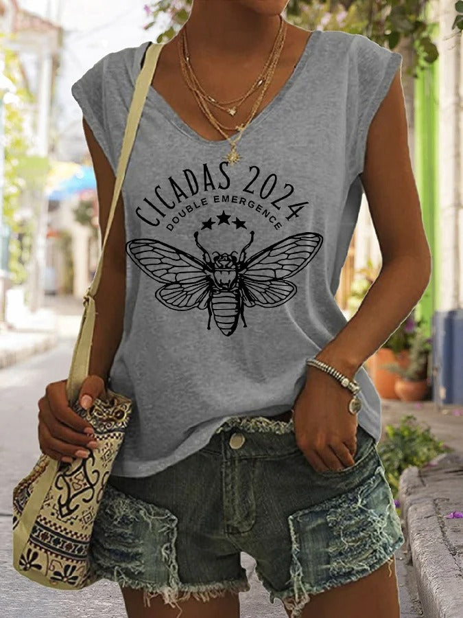 Women's Cicadas 2024 Double Emergence Sleeveless Tee