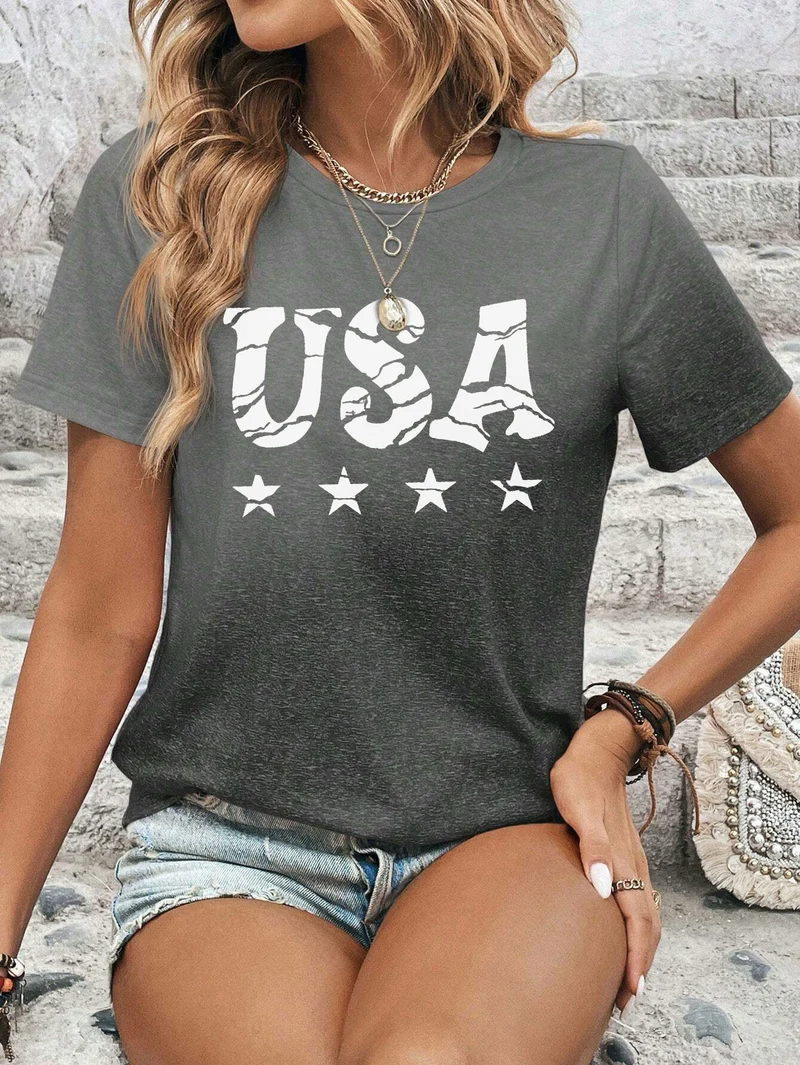 T-shirt imprimé tie-dye pour femme aux États-Unis