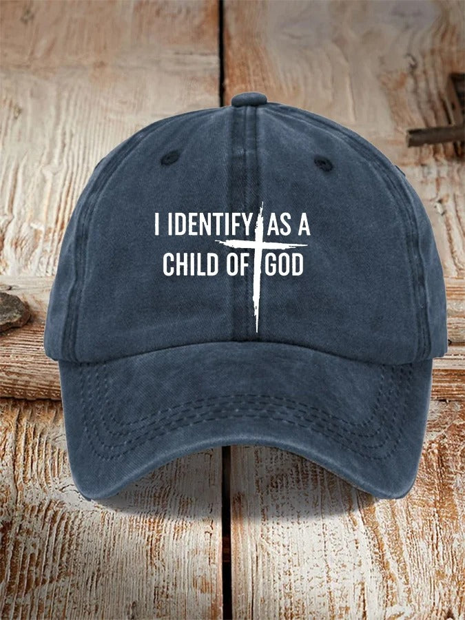 I Identify As A Child Of God Print Hat