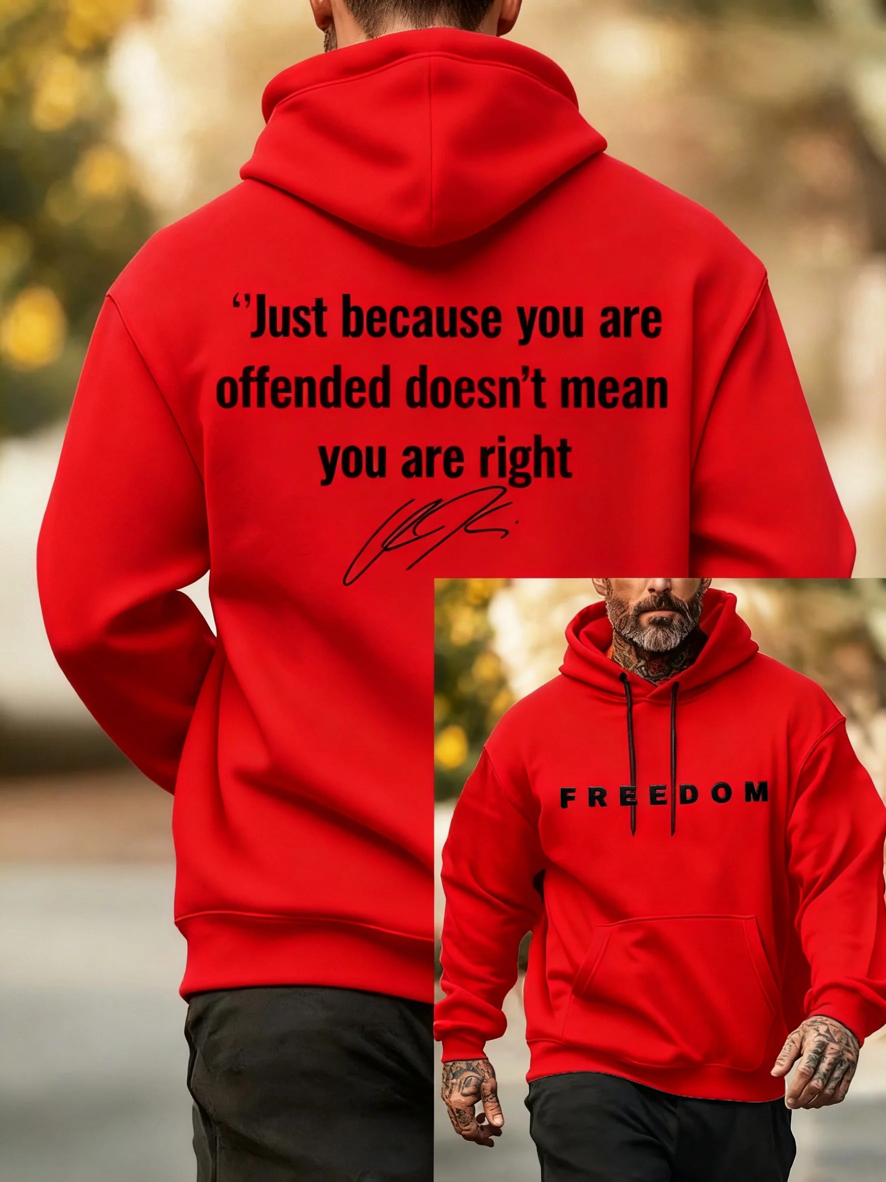 Men's Freedom American Flag Print Casuasl Hoodie