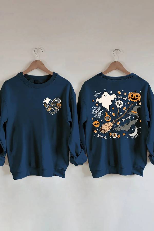 Ghost Outline Spooky Season Sweatshirt