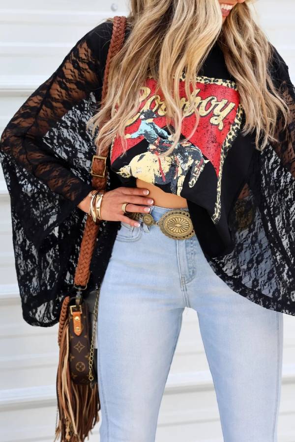 Cowboy Lace Western Top