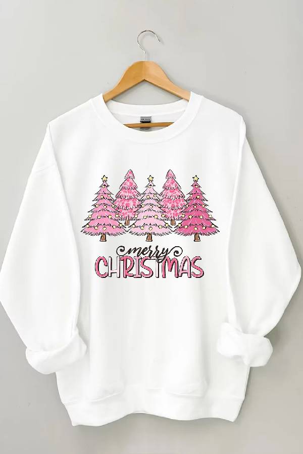 Pink Tree Christmas Sweatshirt