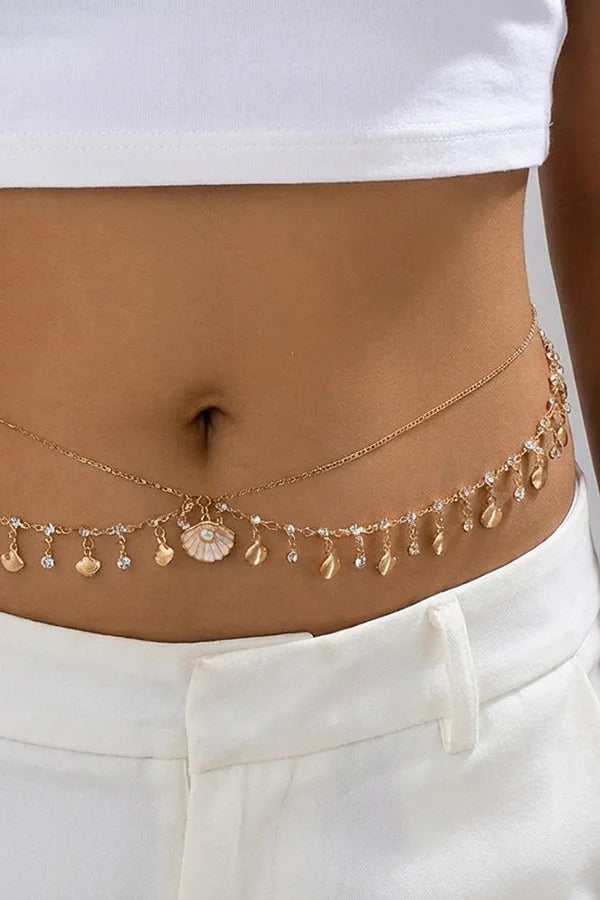 Vintage-style Ethnic Openwork Floral Body Chain