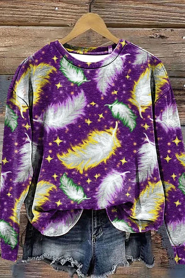 Sweat-shirt à manches longues imprimé carnaval pour femme