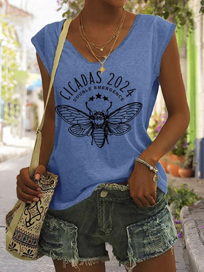 Women's Cicadas 2024 Double Emergence Sleeveless Tee