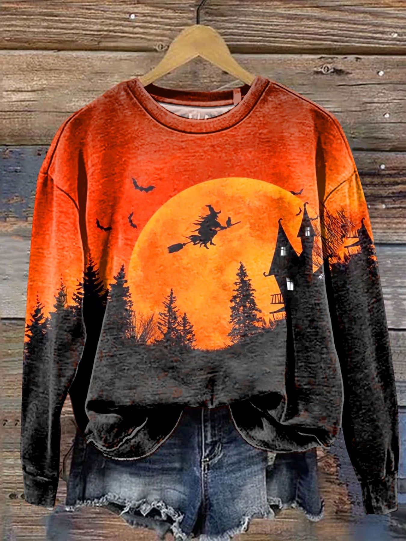 Witch Halloween Art Print Casual Sweatshirt