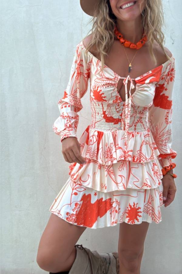 SOLERA orange short dress