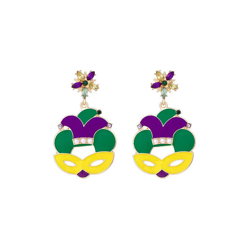 Mardi Gras Colorful Earrings