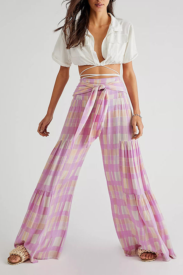 Pantalon évasé taille haute Pantalon ample
