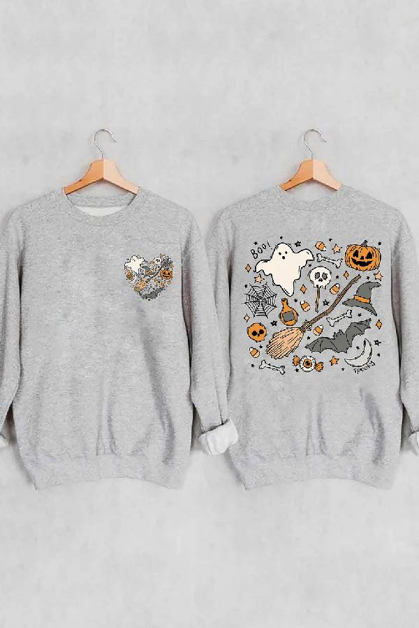 Ghost Outline Spooky Season Sweatshirt