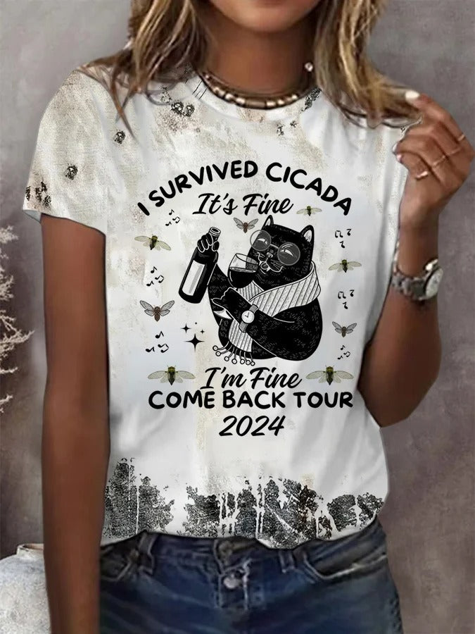 T-shirt décontracté imprimé Cigales pour femme