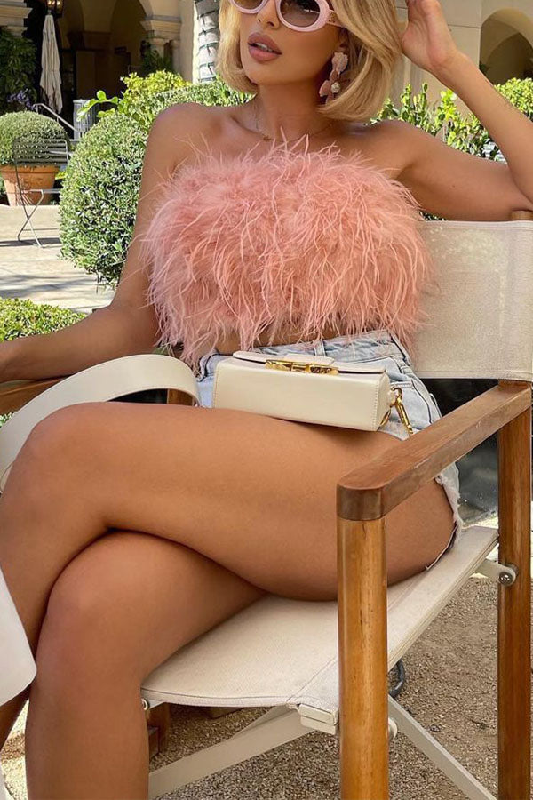 HAUT À PLUMES MORGAN