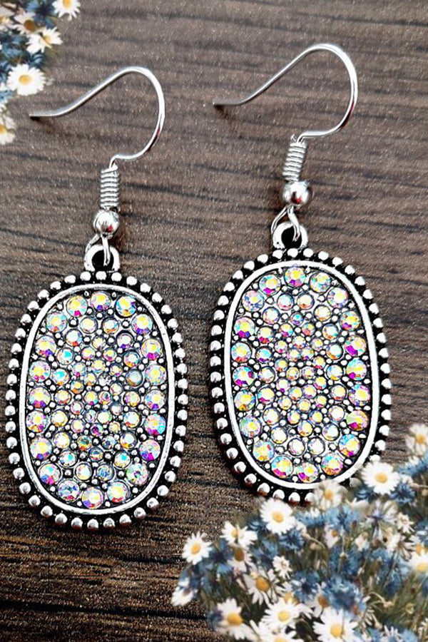 Retro Colorful Diamond-bordered Earrings