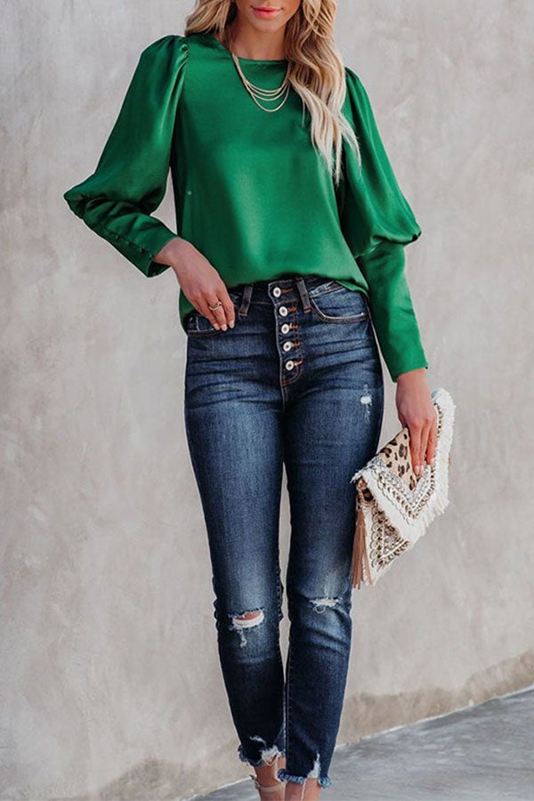 Chemisier en satin à imprimé fête au top