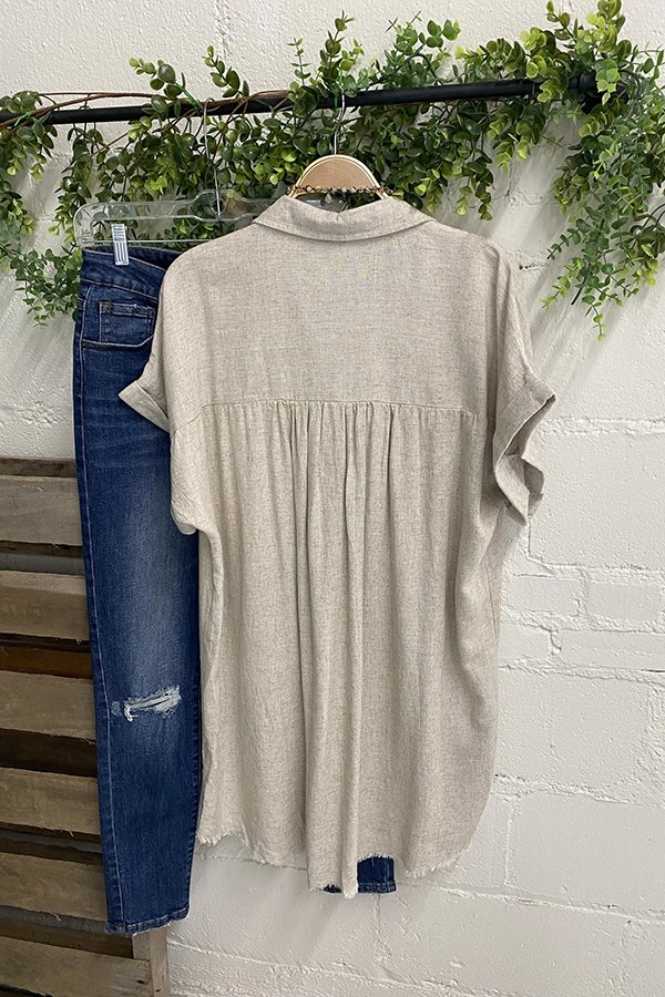 Casual Short-sleeved V-neck Blouse