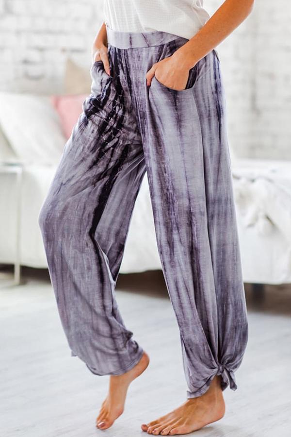 Baggy Haremshose mit Batikmuster