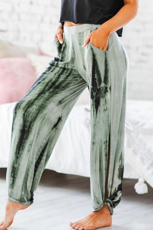 Baggy Haremshose mit Batikmuster