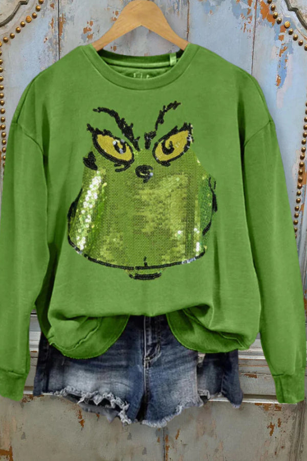 Sequin Cotton Sweatshirt