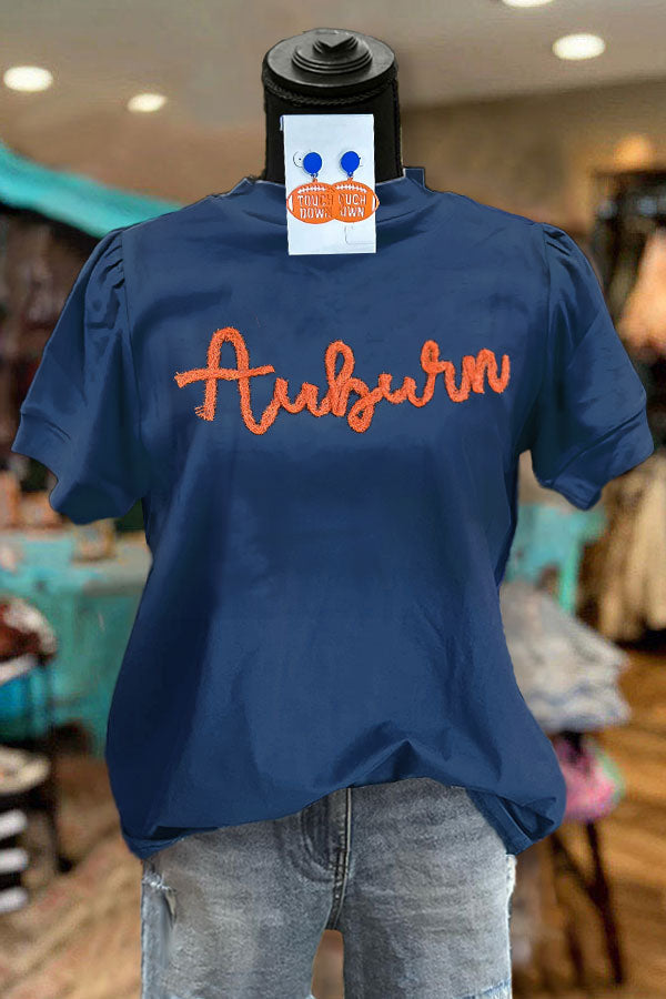 Auburn – Lässiges Oberteil mit Puffärmeln und Fadenstickerei