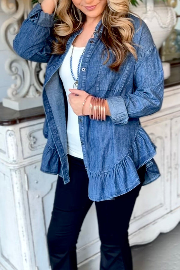 DAMEN-DENIM-TOP ODER -SHACKET