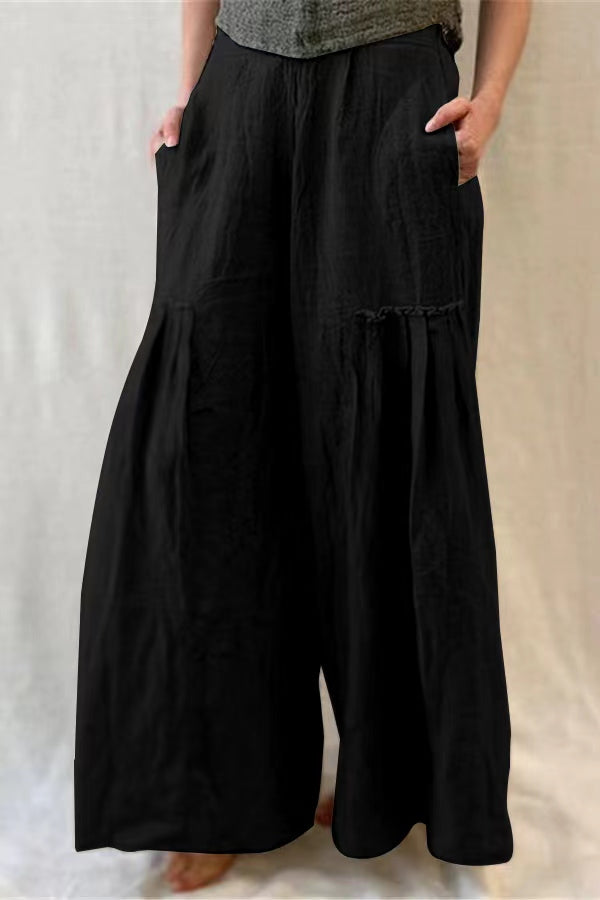 Cotton Linen Loose Wide Leg Pants