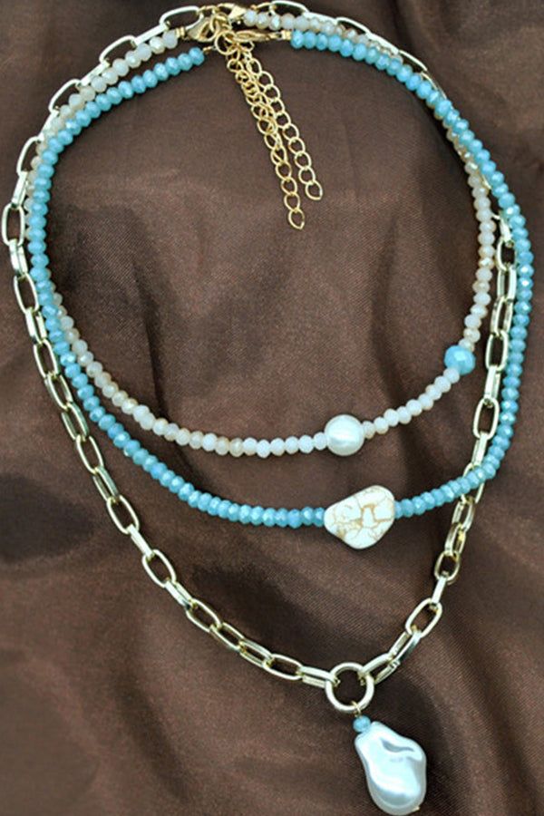 Crystal Pearl Multilayer Necklace
