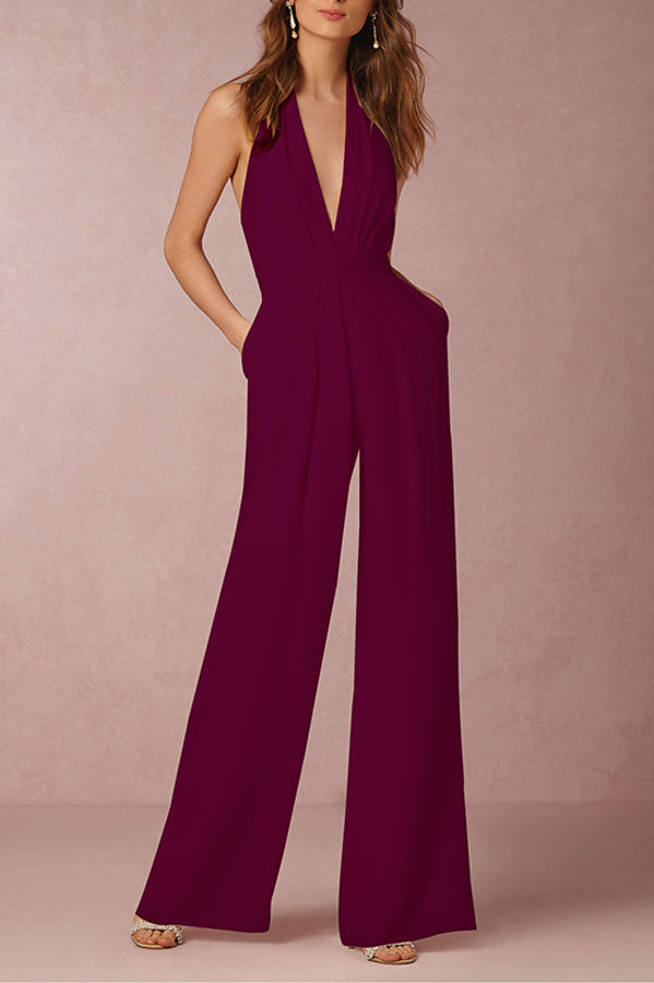 Sexy ärmelloser Neckholder-Overall