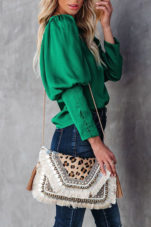 Chemisier en satin à imprimé fête au top