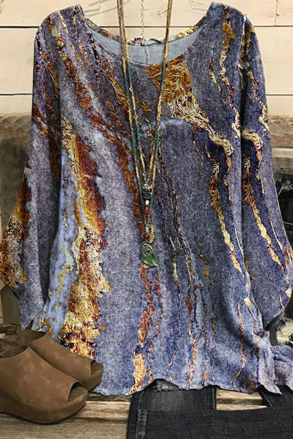 Textured Sunshine Crew Neck Women's Top Long Sleeve T-Shirt