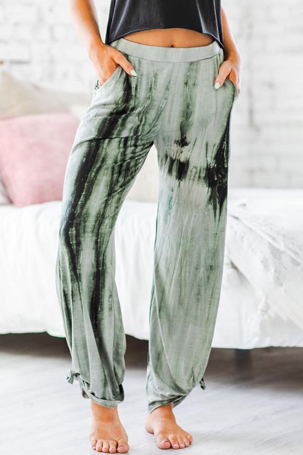Baggy Haremshose mit Batikmuster