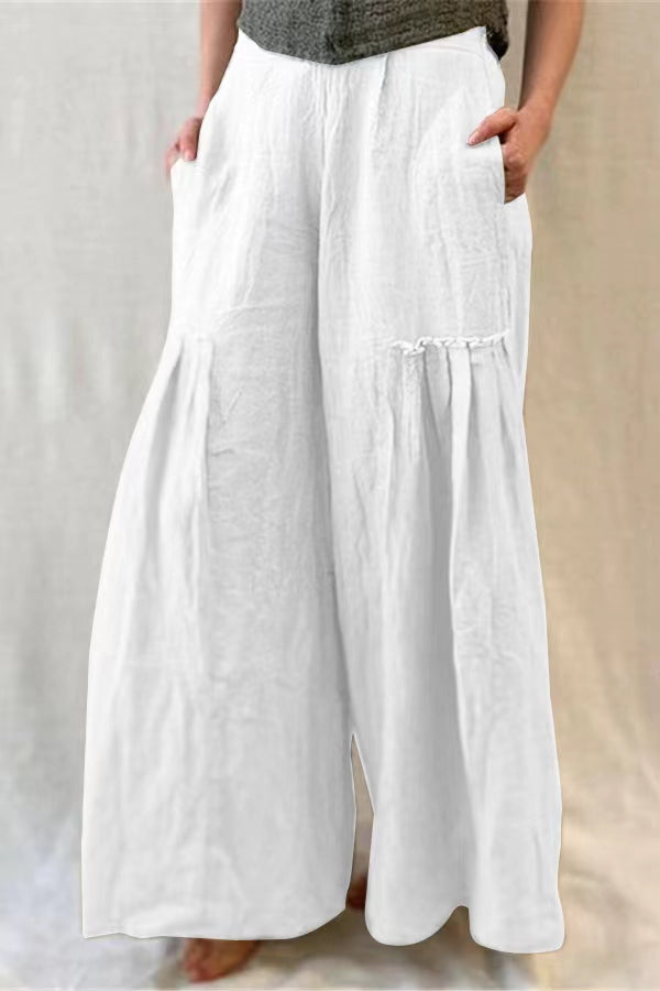 Cotton Linen Loose Wide Leg Pants