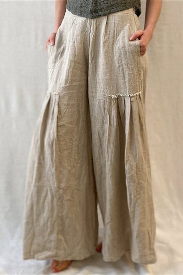 Cotton Linen Loose Wide Leg Pants