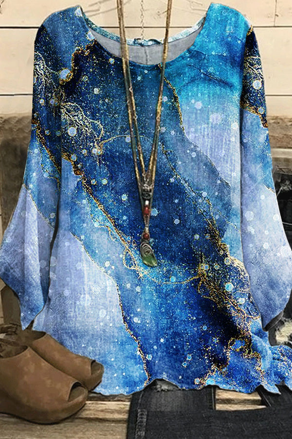 Textured Sunshine Crew Neck Women's Top Long Sleeve T-Shirt