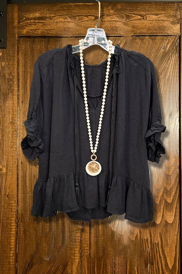 Casual Ruffled Crinkled T-shirt
