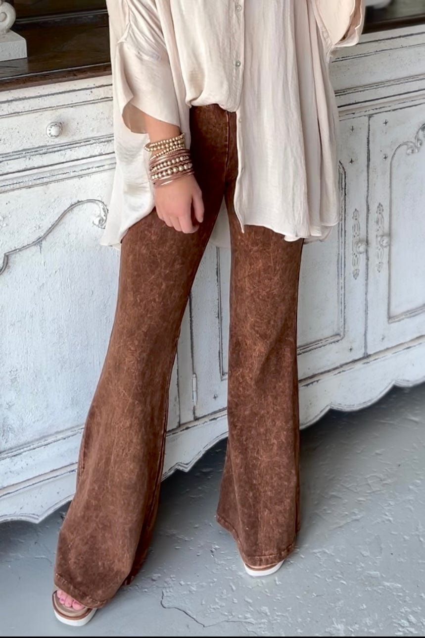 Solid Color Flared Pants