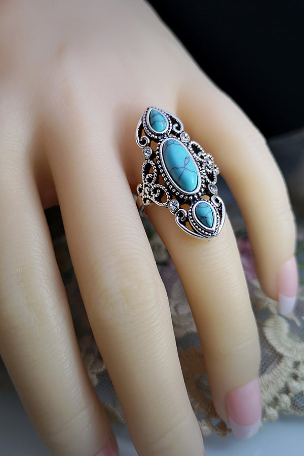 Openwork Carved Lapis Lazuli Ring