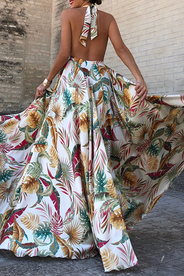 Sexy ärmelloses Neckholder-Kleid mit offenem Rücken