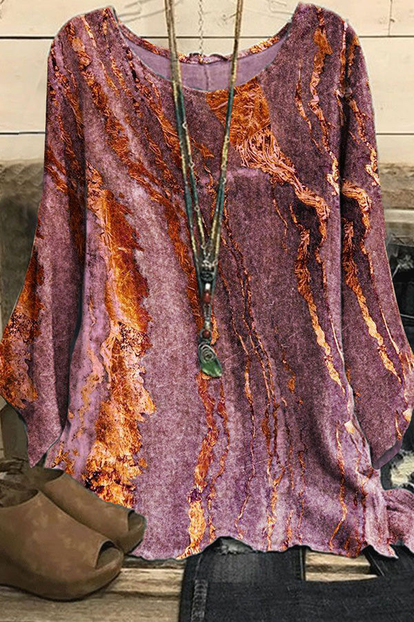 Textured Sunshine Crew Neck Women's Top Long Sleeve T-Shirt