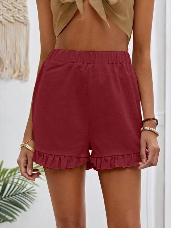 Vielseitige, lässige, lockere Hose aus Baumwollleinen mit hoher Taille und geradem Schnitt