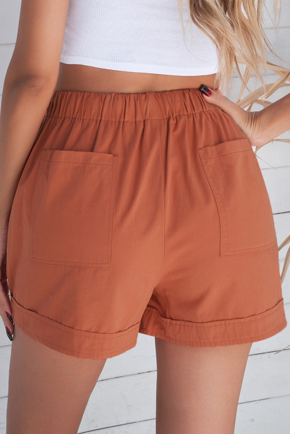 Graue Strive Tencel-Shorts mit Taschen