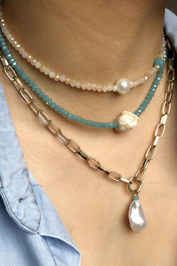 Crystal Pearl Multilayer Necklace
