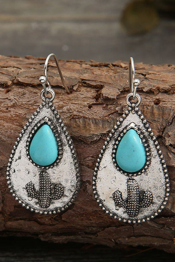 BOUCLES D'OREILLES CACTUS VINTAGE POUR FEMME