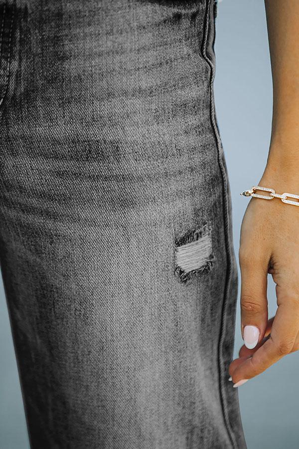 Shayna Chic Jeans mit weitem Bein und zerrissener Taille