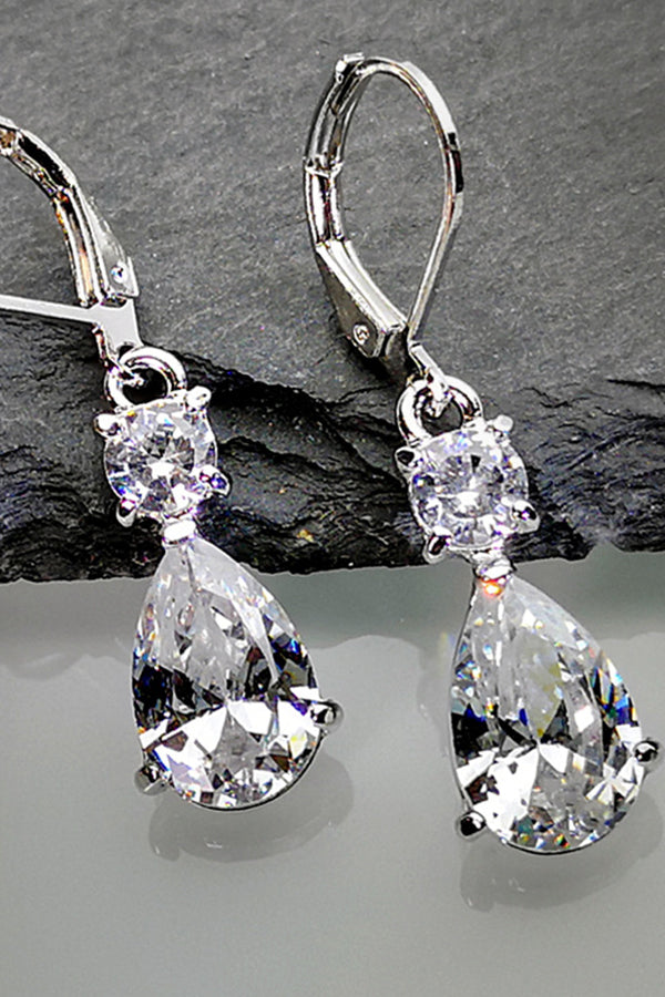 Boucles d'oreilles en zircon en forme de goutte