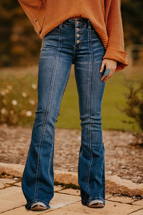 High-rise Panelled Flared Jeans