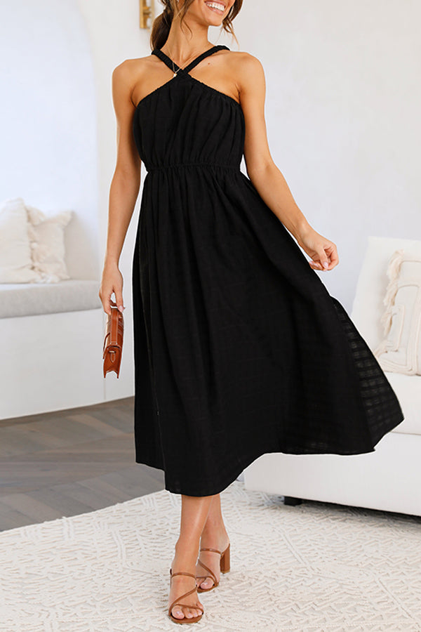 Fashion Waist and Backless Dress